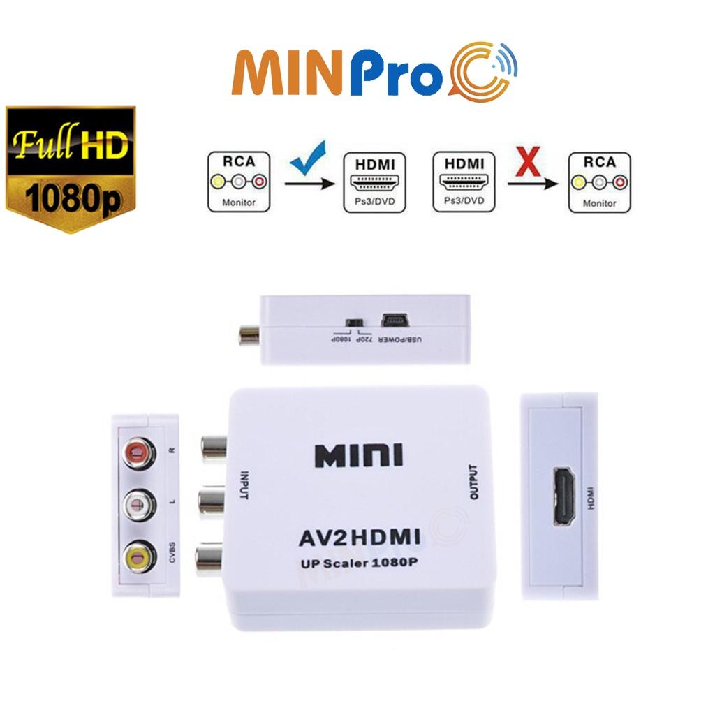 Bộ chuyển đổi AV ra HDMI, bộ Adapter chuyển đổi AV sang HDMI chuẩn Full HD 1080P - MINPRO