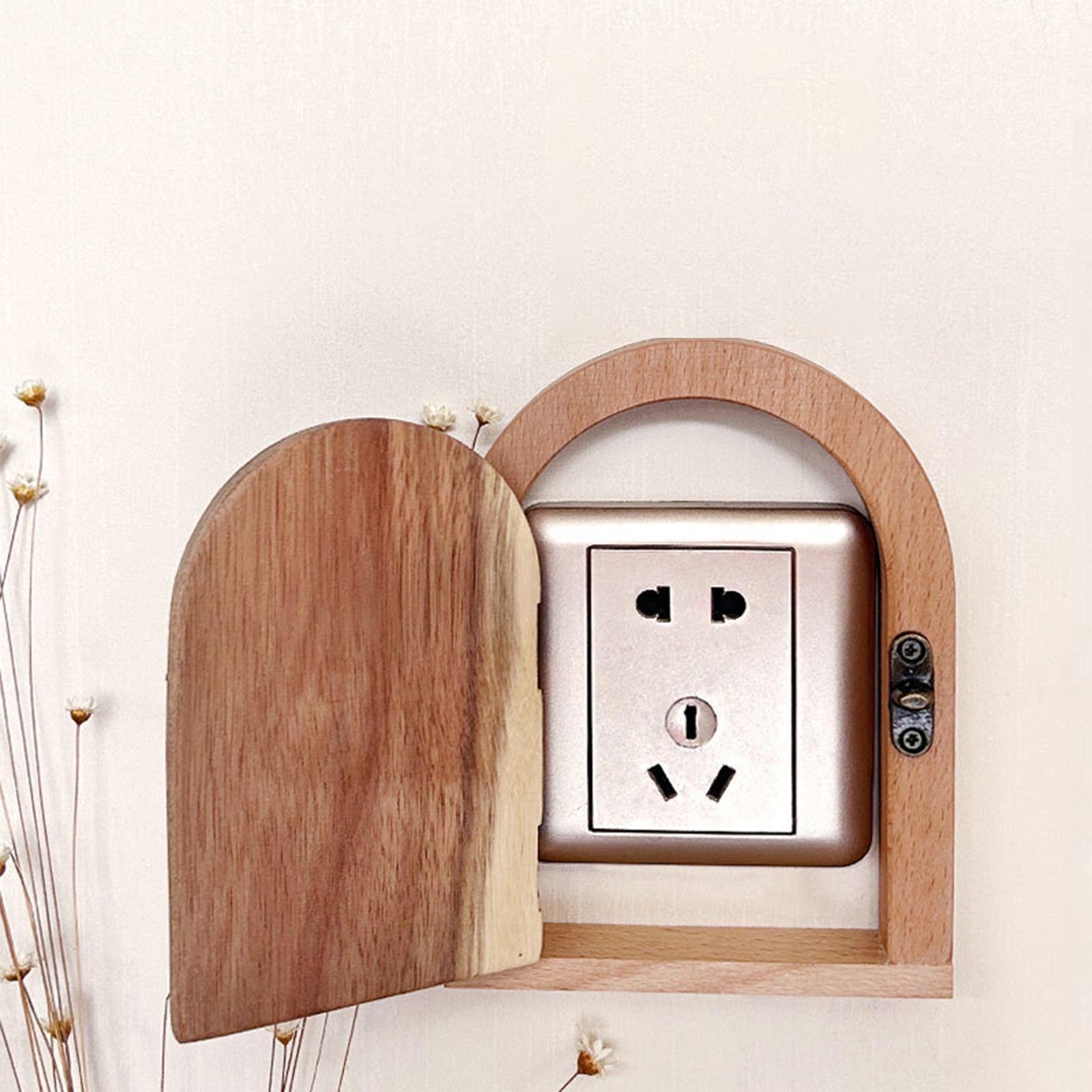 Electrical Outlet Cover Wood Dustproof Plug for Workshop Living Room Kitchen