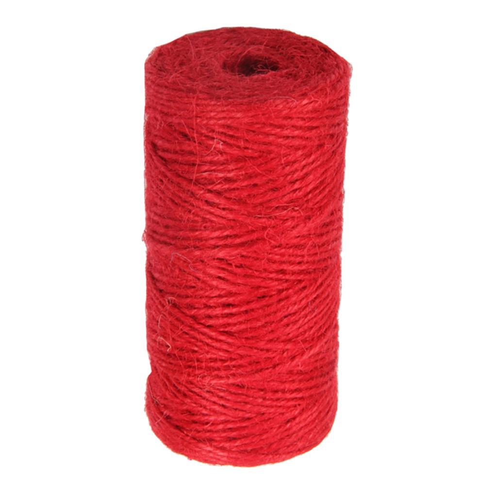 3-6pack 100m Jute Cord 2mm String Crafts DIY Gift Wrapping Twine Rope Red