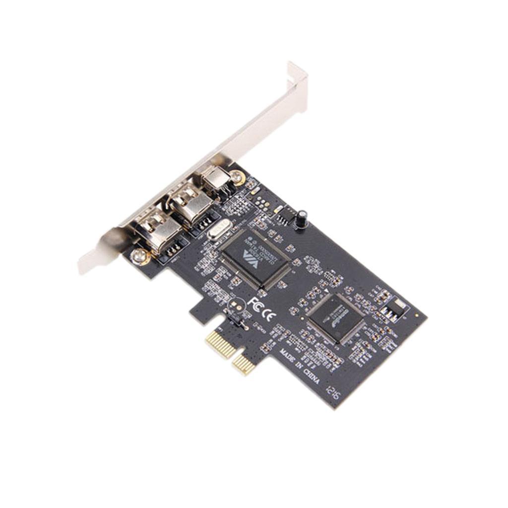 1Pcs PCIe x1   1394 Controller Adapter Card for Desktops