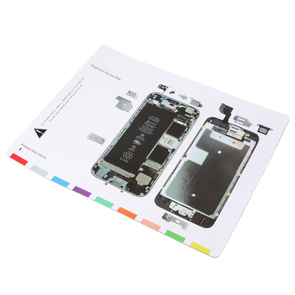 Professional Repair Phone Tool, Magnetic Project Mat Memory Pad + 5 In 1 Aluminium Screwdriver Combo Set for iPhone 6s