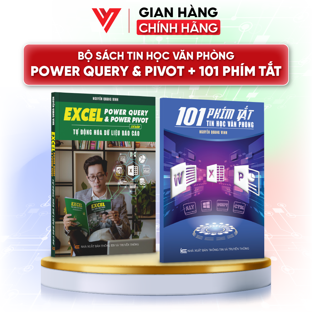 Bộ Sách Excel Power Query, Pivot và 101 Phím Tắt Bí Quyết Làm Chủ Excel Ứng Dụng Tin Học Văn Phòng Nâng Cao