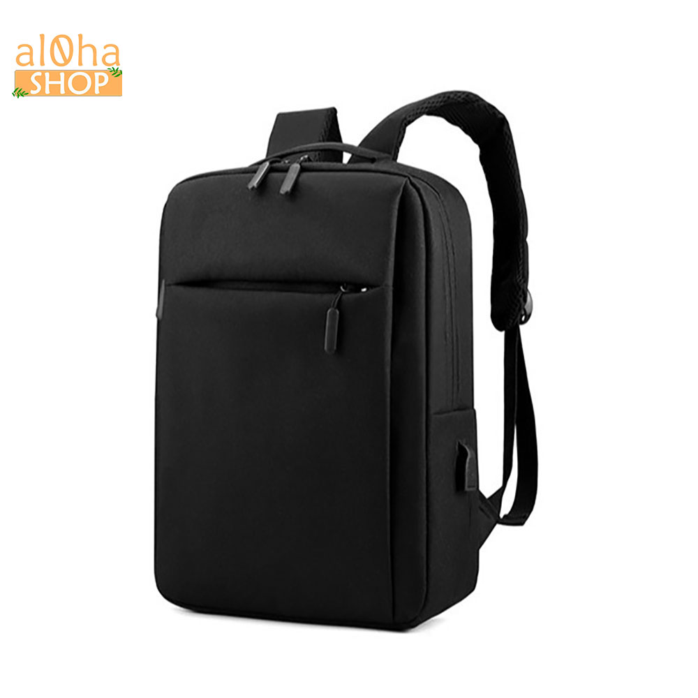 Balo vải Canvas Basic  tích hợp cổng sạc USB B0172 đi học, đi làm, du lịch, đựng laptop Unisex nam nữ - al0ha Shop