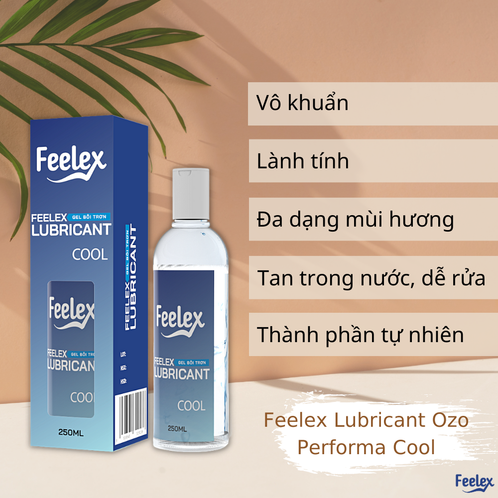 Gel bôi trơn Feelex Lubricant Cool mát lạnh, gấp đôi độ trơn - Lọ 250ml