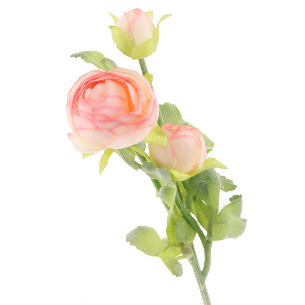 3-head Artificial Silk Flower Victoria Rose Wedding Bouquet DIY Decor