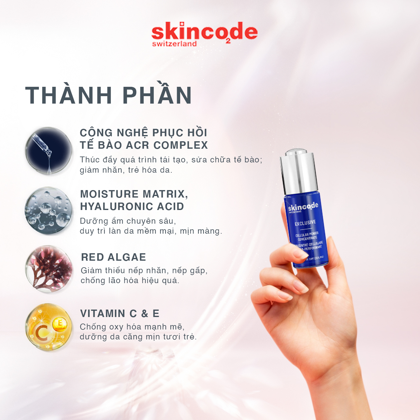 Huyết thanh phục hồi trẻ hóa da Skincode Exclusive Cellular Power Concentrate 30ml - MS 5010,2