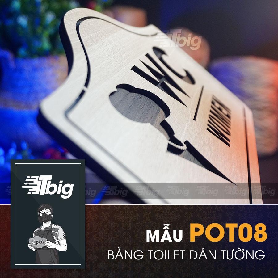 Bảng toilet gỗ trang trí dán cửa nhà vệ sinh wc - women men - nam nữ