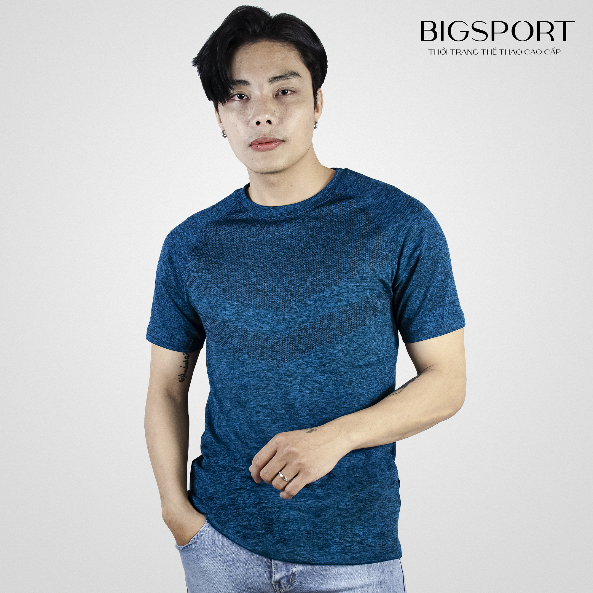 Áo Thun, Phông Nam Tập Gym Họa Tiết Ngực Unisex Thun ThểThao Form Rộng Cao Cấp Thương Hiệu Big Sport  BS08