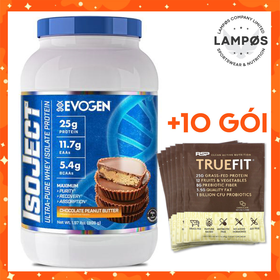 Combo Sữa Tăng Cơ Whey Protein IsoJect Evogen - Kèm 10 Gói RSP TrueFit Sữa Thay Thế Bữa Ăn Tiện Lợi, Hỗ Trợ Tăng Cơ Giảm Mỡ, Chứa Vitamin Khoáng Chất & Men Tiêu Hóa