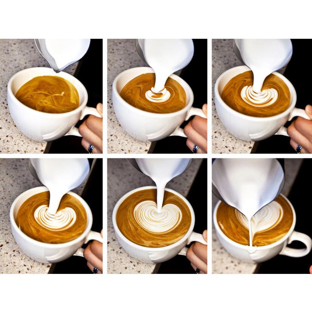 350ml+600ml MILK JUG&FROTHING SET Frother Espresso Coffee Stainless Steel