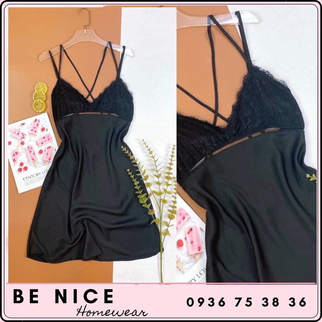 Váy lụa ngủ sexy 2 dây nhiều màu sắc, Be Nice Homewear