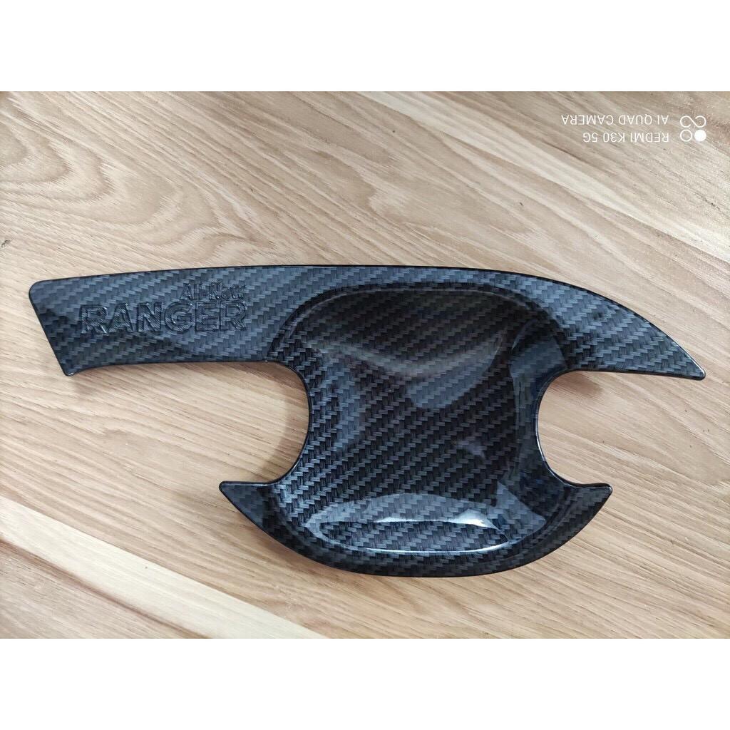 Bộ Ốp Tay Nắm Và Hõm Cửa Vân Carbon Cho Xe Ô Tô - Ford Ranger 2015 - 2021