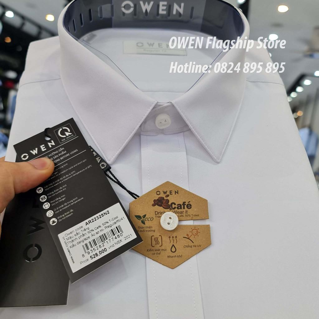OWEN - Sơ mi trắng cộc tay dáng Regularfit VẠT TÔM Mã AR22325N2, AR90779N1