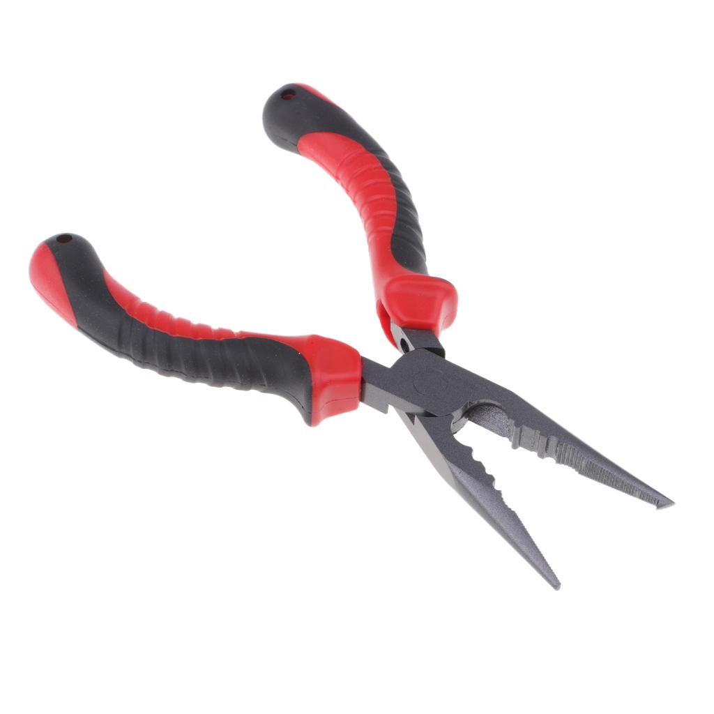 Long Needle Nose Pliers Nipper for Split Ring Hook Remover Line Cutting 17cm