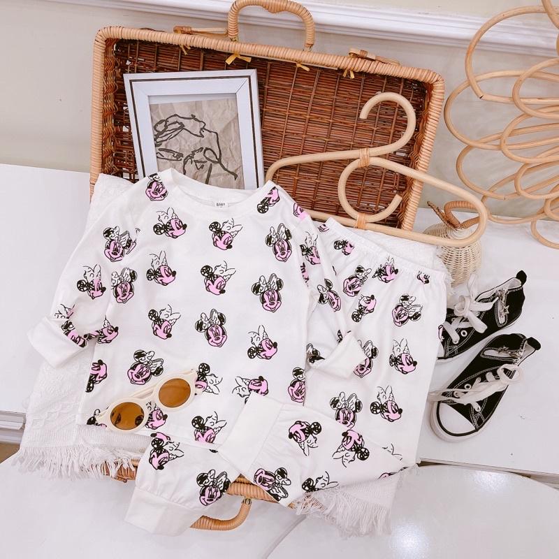 Bộ cotton hoạ tiết mickey 8-19kg quần áo bé gái chất cực đẹp