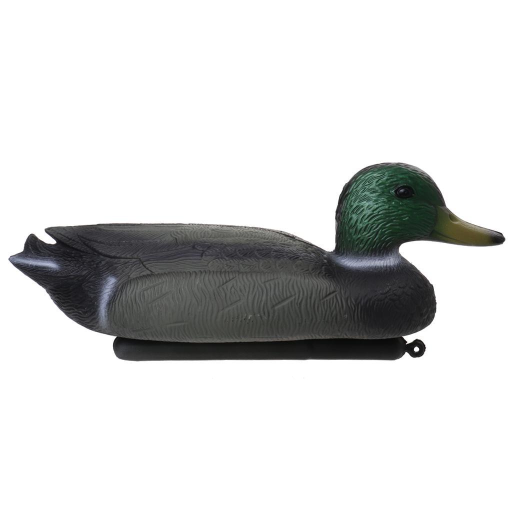 Fishing Hunting Male Decoy Duck Decoy Drake w/ Floating Keel - Green