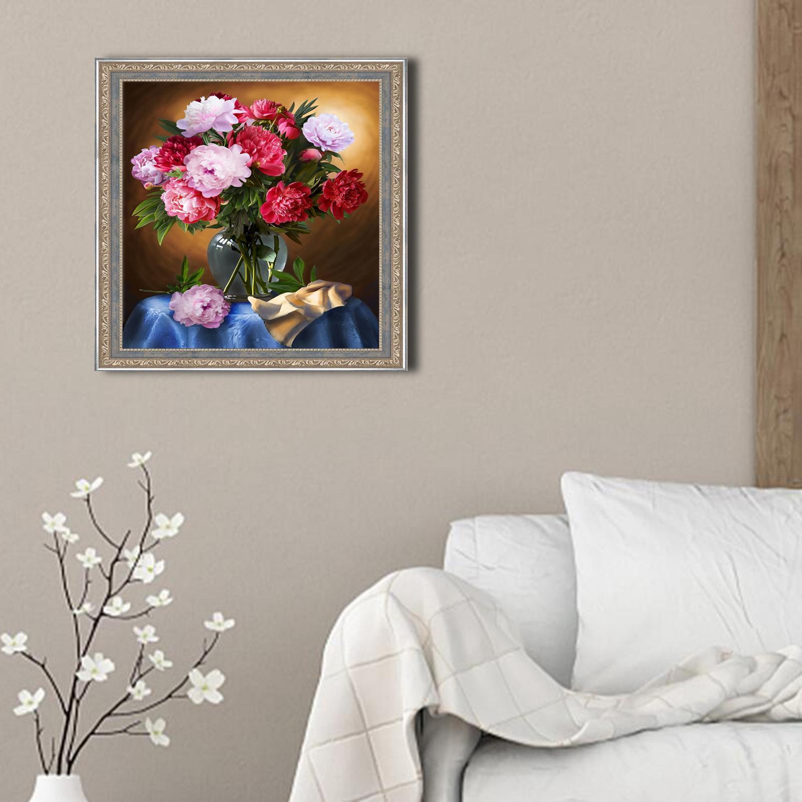 Flower Cross Stitch Kit Embroidery Starter Kits with Accessories Floral Pattern DIY Needlework for Adults Kids, Beginners, Home Wall Decor