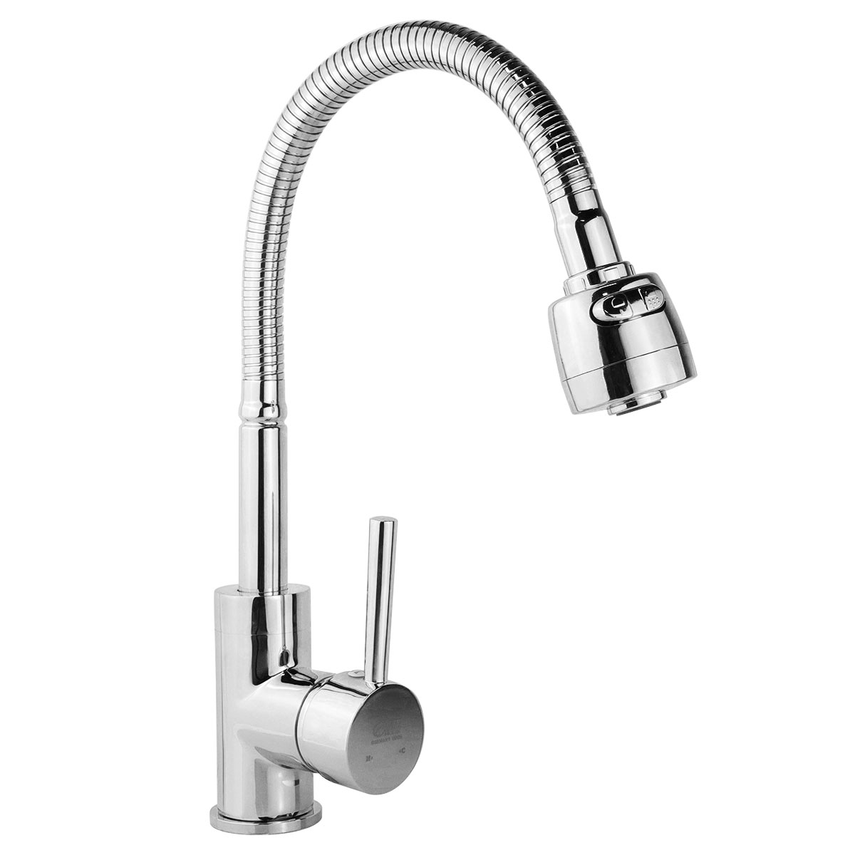 Vòi rửa chén nóng lạnh cần lò xo Đồng mạ Chrome Eurolife EL-KM03