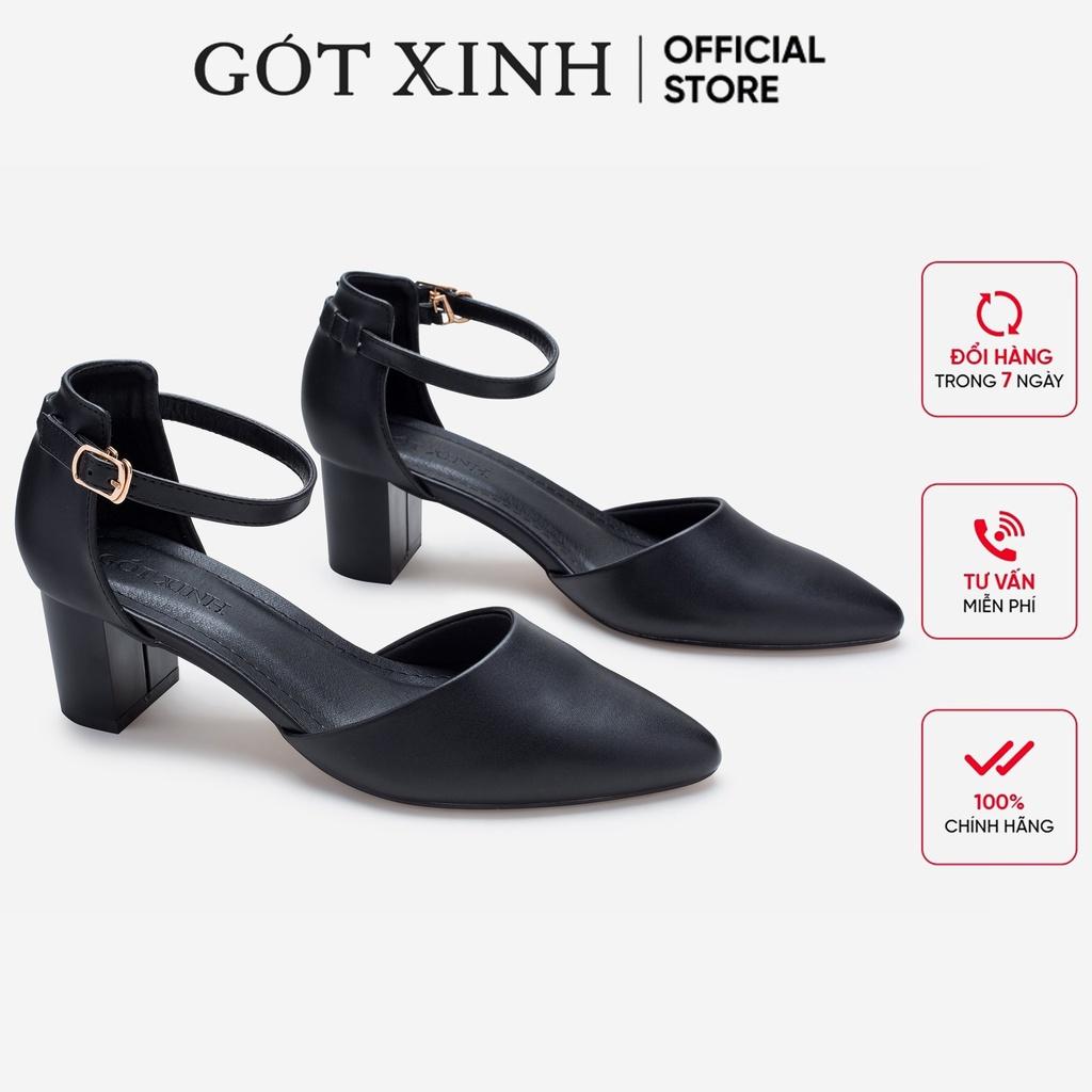 Giày cao gót GÓT XINH G6 da mềm gót vuông cao 5cm