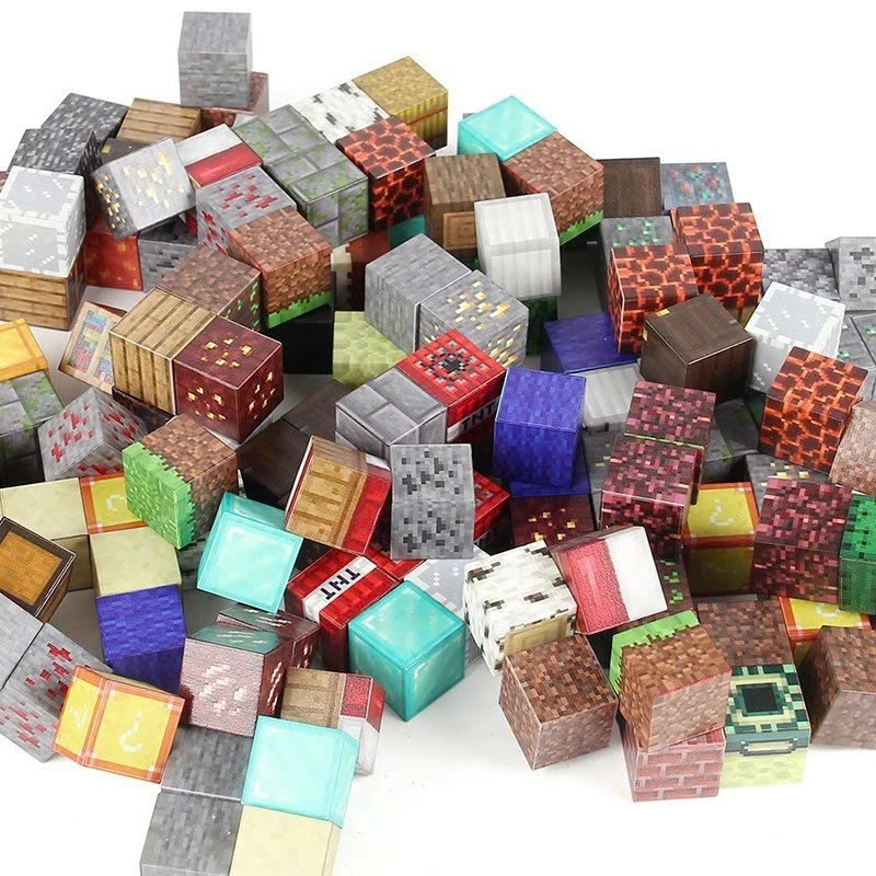 Combo 50 Khối Minecraft Nam Châm, Đồ Chơi Lắp Ráp Có Từ Tính Mô Hình Xây Dựng Cho Bé Sáng Tạo, Đồ Chơi Trẻ Em TẶNG 2 NHÂN VẬT