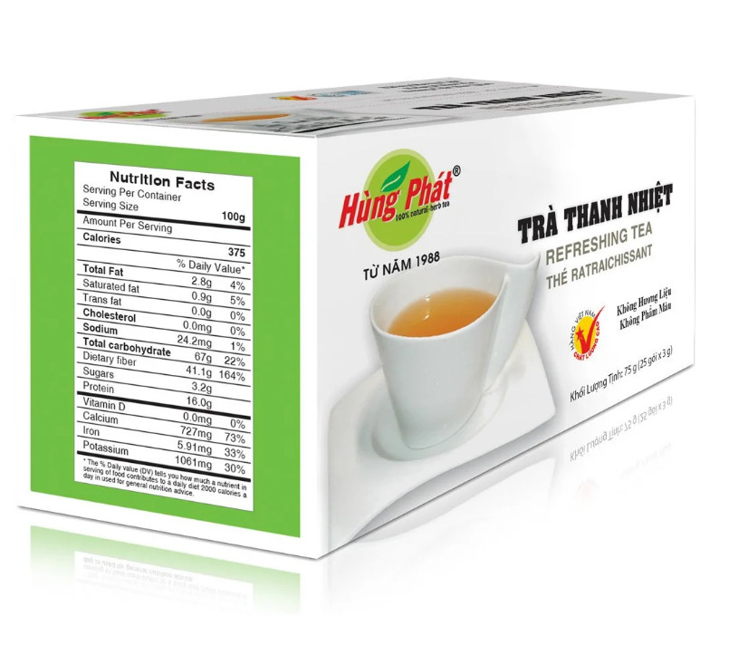 Trà Thanh Nhiệt 25 Gói/Hộp - Refreshing Tea - Thương hiệu Hùng Phát