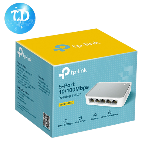 Thiết bị chia mạng TP-Link TL-SF1005D (10/100Mbps/ 5 Cổng/ Vỏ Nhựa) - Hàng chính hãng FPT phân phối