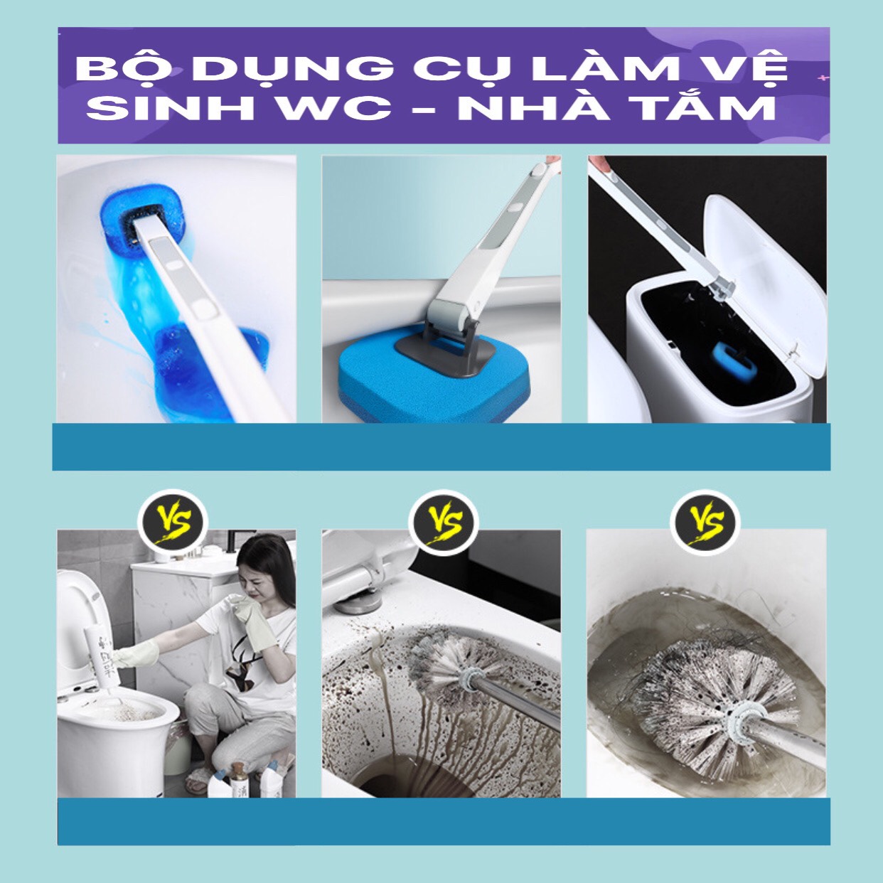 BỘ DỤNG CỤ LÀM VỆ SINH NHÀ TẮM (GỒM CẢ DUNG DỊCH LÀM SẠCH) CÓ ĐẦU THAY THẾ DÙNG MỘT LẦN "BAHAMAR" thiết kế đầu bàn chải có dung dịch dùng 1 lần làm sạch sạch sẽ và tiện lợi loại bỏ mùi hôi và diệt khuẩn.