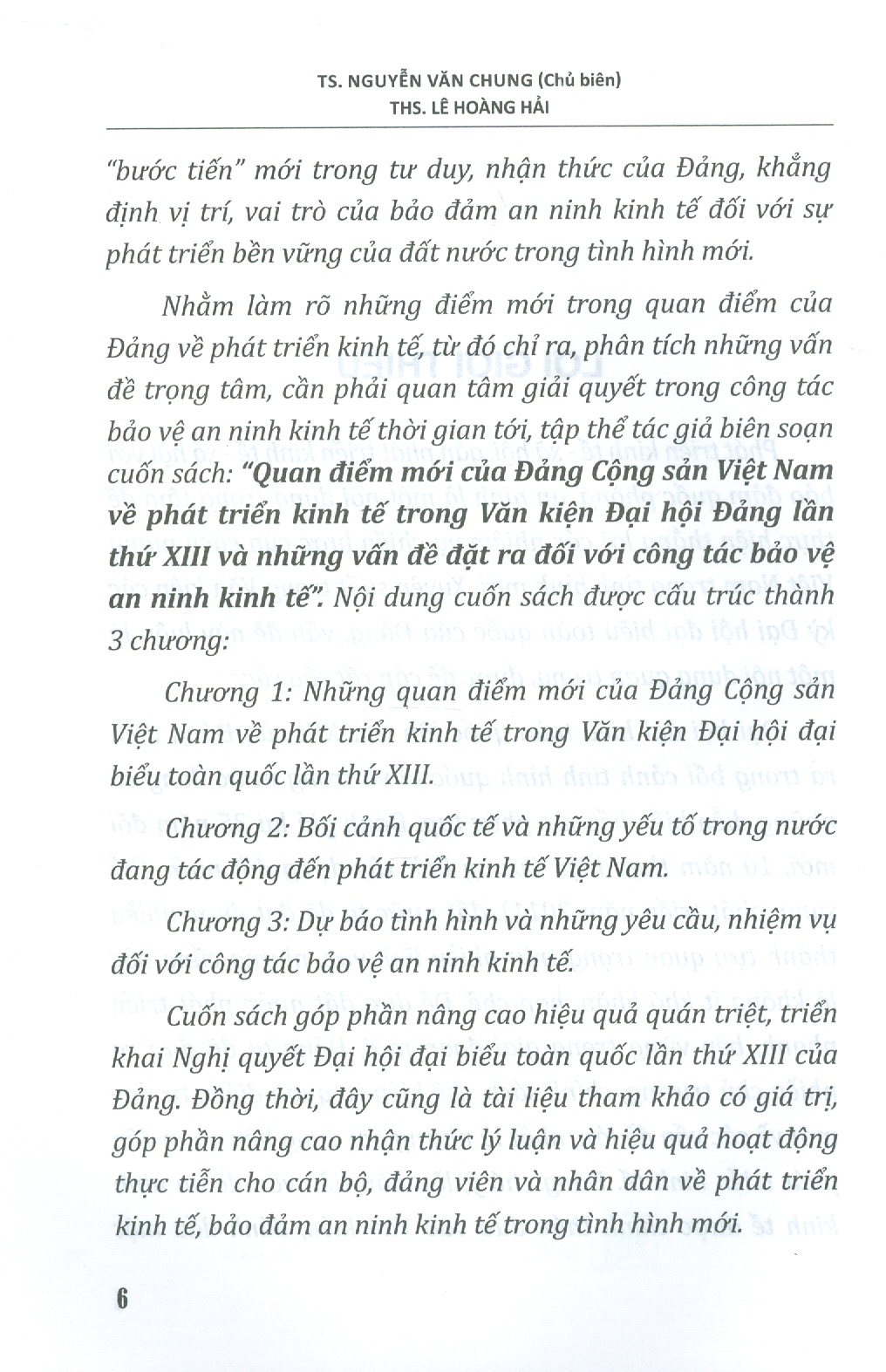 Quan Điểm Mới Của Đảng Cộng Sản Việt Nam Về Phát Triển Kinh Tế Trong Văn Kiện Đại Hội Đảng Lần Thứ XIII Và Những Vấn Đề Đặt Ra Đối Với Công Tác Bảo Vệ An Ninh Kinh Tế (Sách Chuyên Khảo)