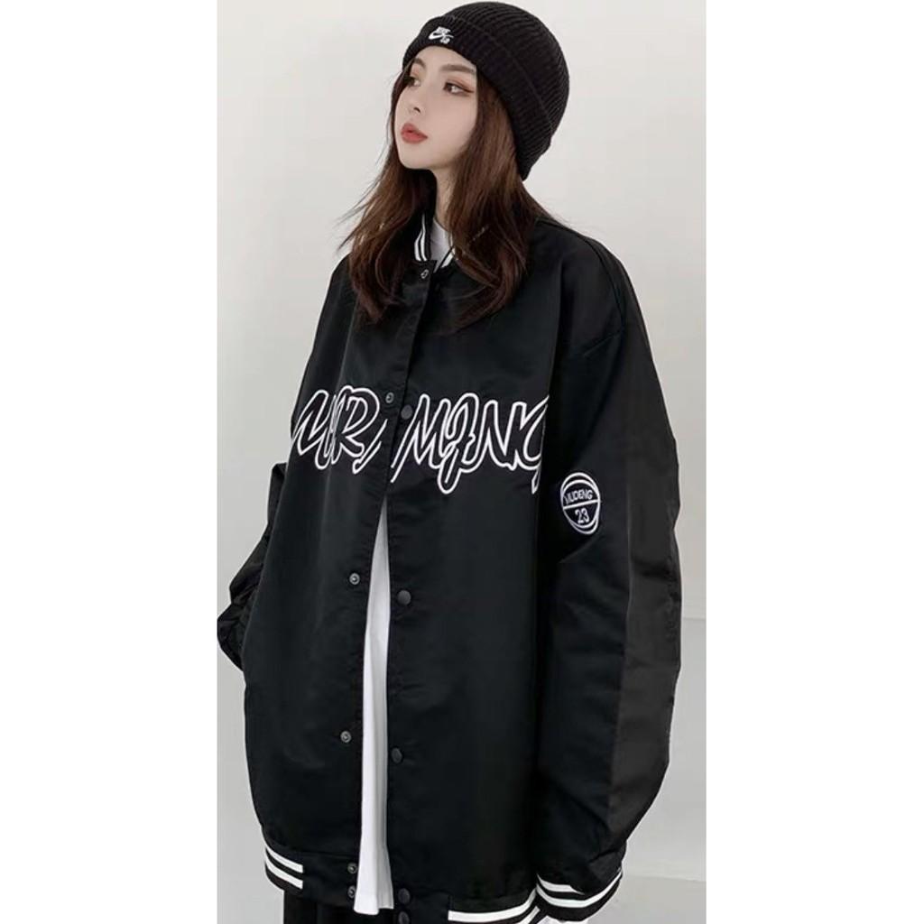 Áo khoác bomber dù unisex form rộng 2 lớp