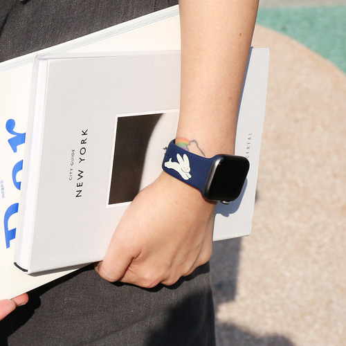Dây Đeo Dành Cho Apple Watch bằng silicon - Rabbit &amp; Hola Bear