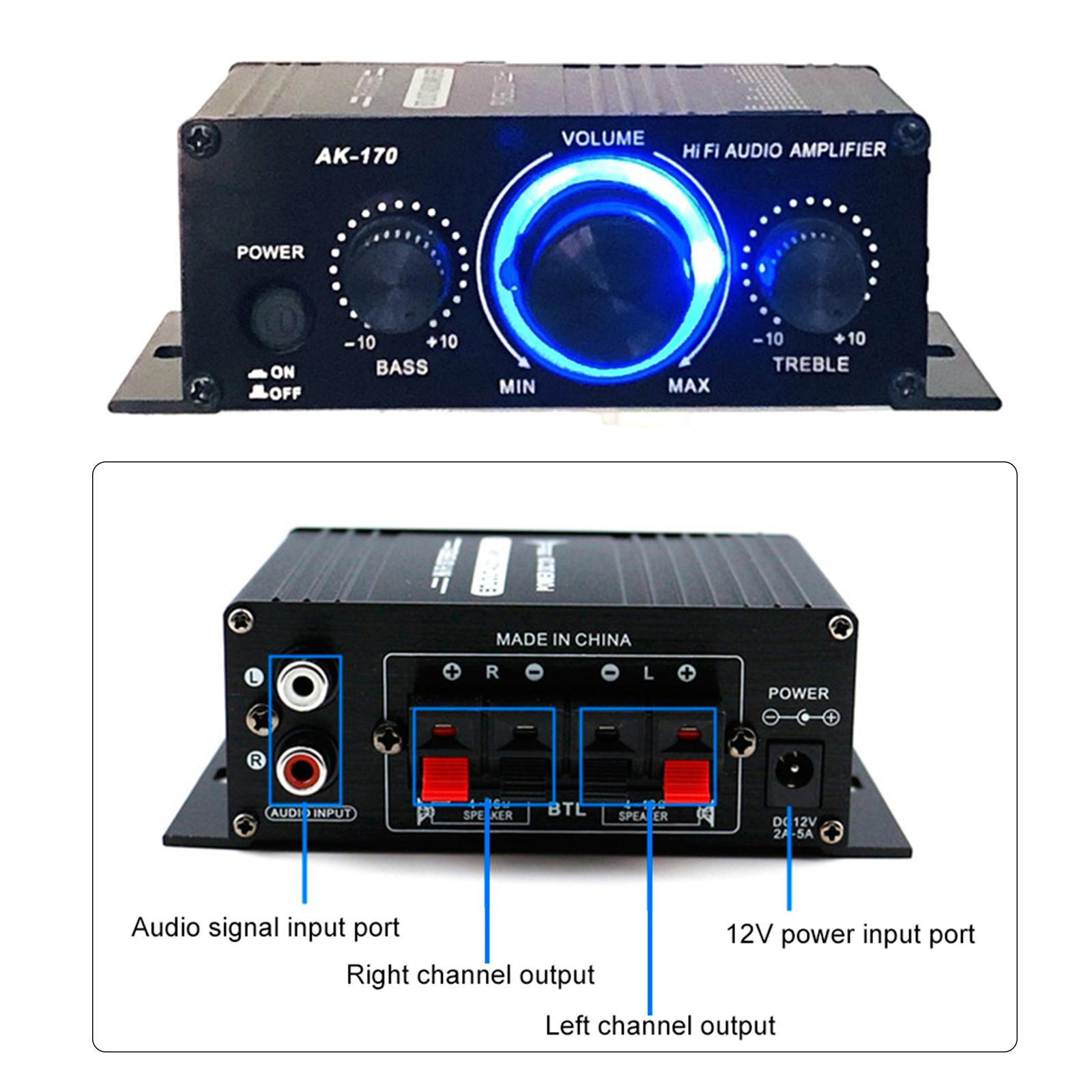 Power Amplifier Audio Receiver AMP Speaker Subwoofer for Car Home Use