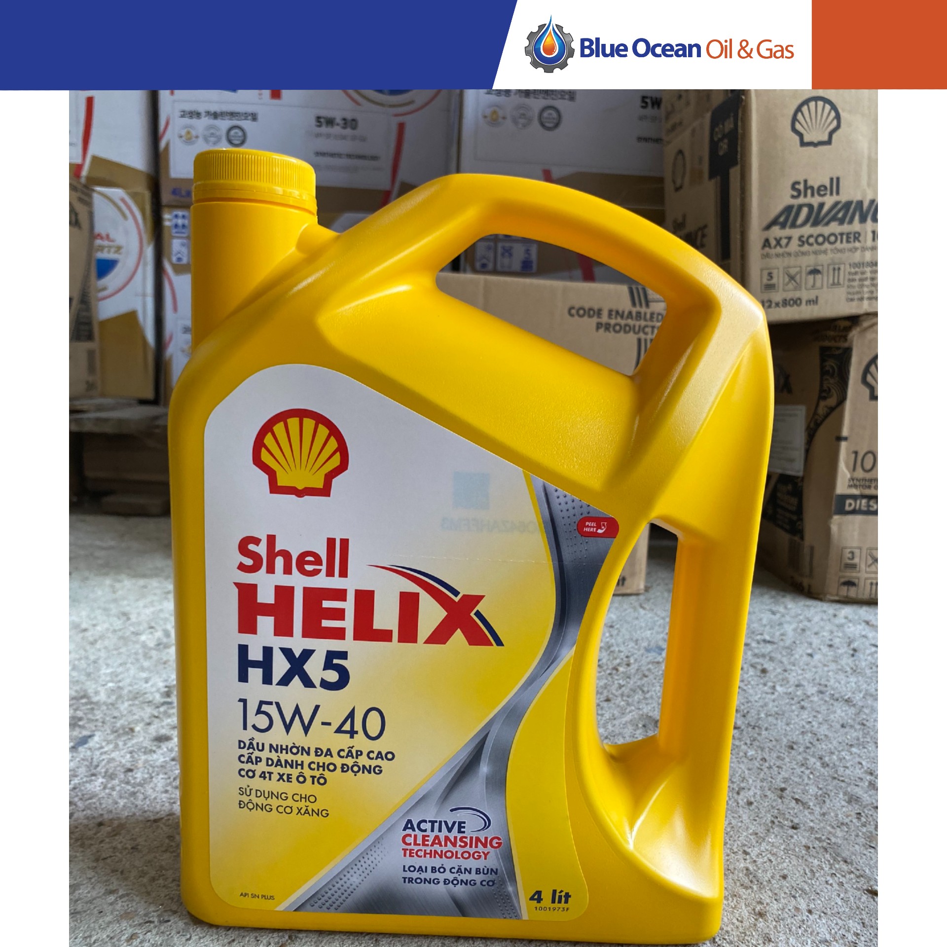 Dầu Nhớt Động Cơ Diesel SHELL HELIX HX5 SN 15W-40 4L