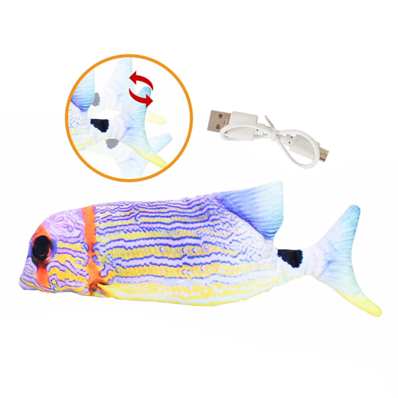 Moving Fish Toys Realistic Plush Electric Wagging Toy Rainbow Fish