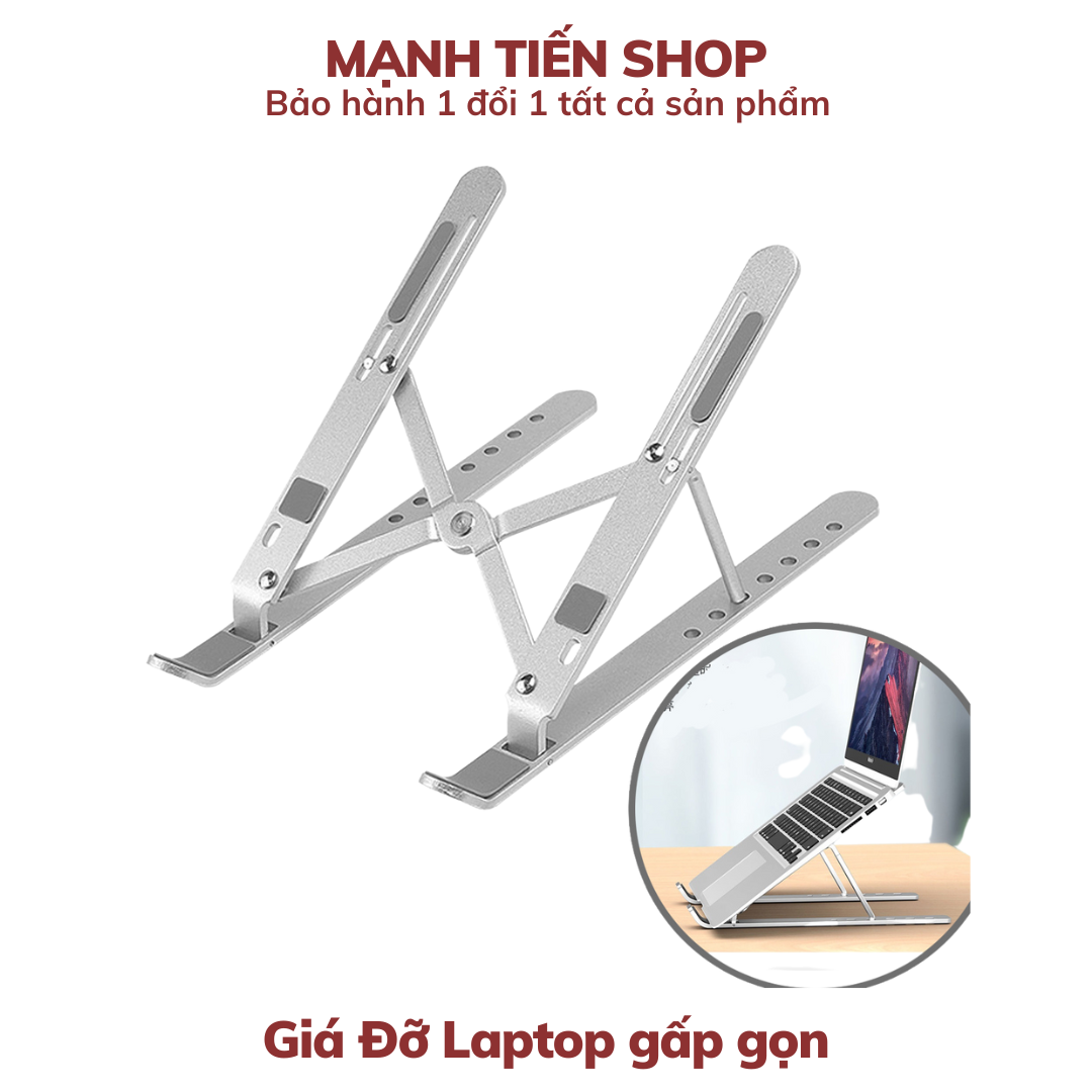 Giá đỡ laptop, máy tính hợp kim nhôm nguyên khối,điều chỉnh 6 cấp độ,thiết kế tản nhiệt kiểu dáng sang trọng chống rung,chịu tải nặng xếp gọn mang theo TiMa.lala - Hàng chính hãng