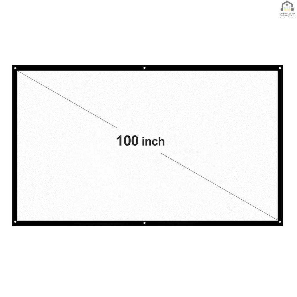 Màn hình máy chiếu màu trắng H100 100'' HD 16:9 100 Inch có thể gấp gọn tiện dụng
