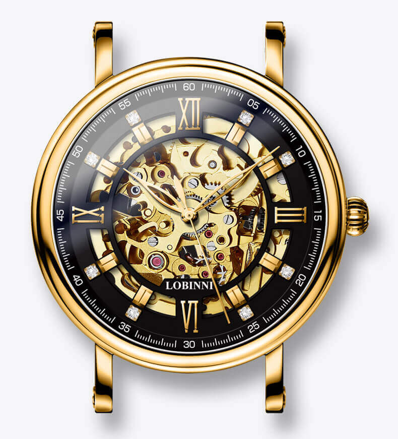 Đồng hồ nam chính hãng LOBINNI L9010-1 Fullbox, Kính sapphire ,chống xước,chống nước,dây da xịn, Mới 100%,Bảo hành 24 tháng