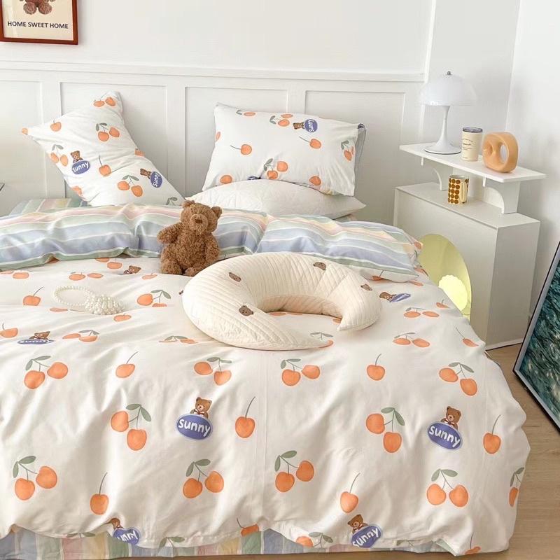 Set Cotton Living 100%cotton Hàng Nhập Khẩu Cao Cấp 4 Món Quả Cherry
