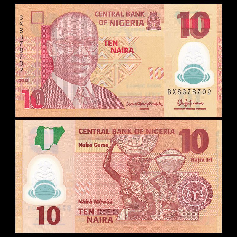 Tiền polymer châu Phi 10 naira Nigeria