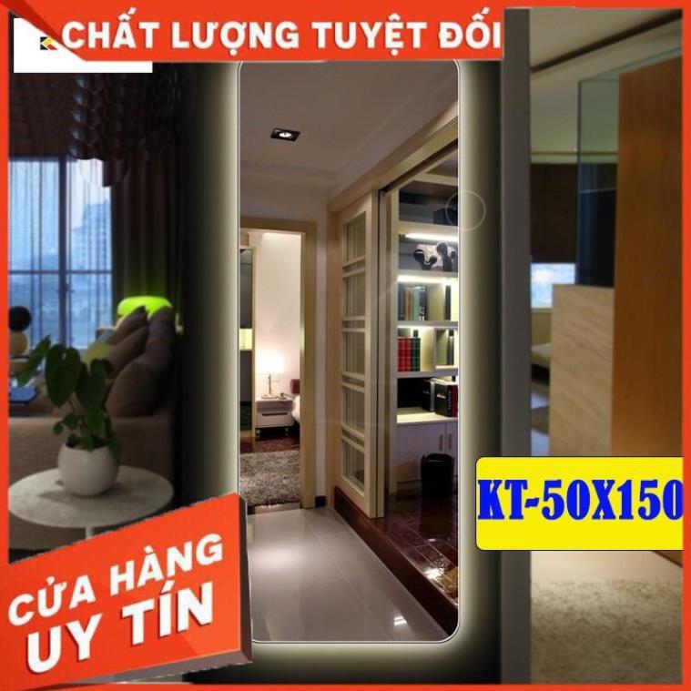 gương soi toàn thân đèn led cảm ứng thông minh cao cấp sang chảnh kích thước 50x150cm -