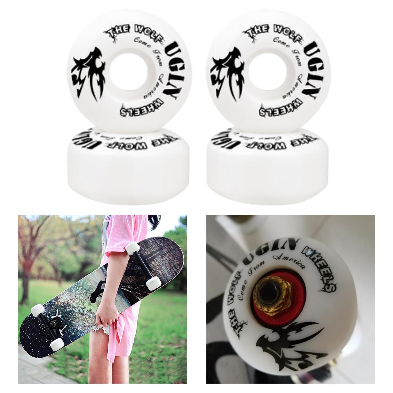 4x PU Skateboard Wheels Replacement High Strength Skate Board Roller Wheel