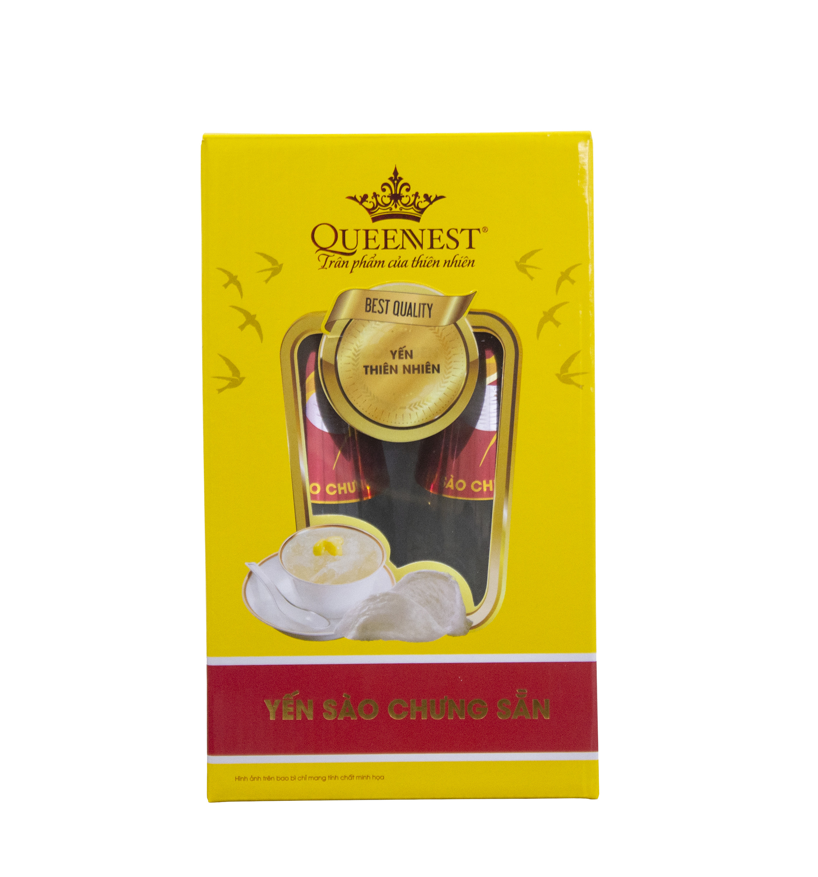 Yến sào chưng sẵn QUEENNEST 7% Hương dưa lưới (2 Chai x 290ML)