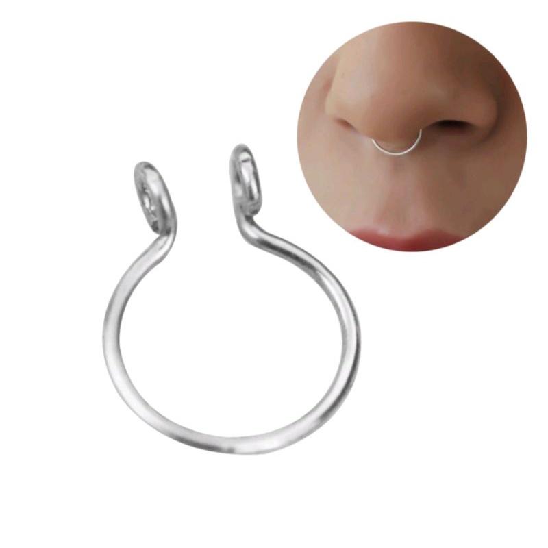 Khuyên vòng mũi đeo giả Septum - Khuyên kẹp không cần lỗ - 8mm - 69STORE