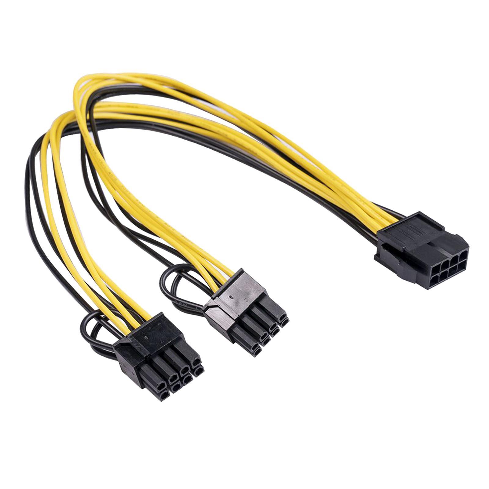 Splitter 11.8inch Extention 8-Pin to Dual 8-Pin  Power Supply Cable PCI Express