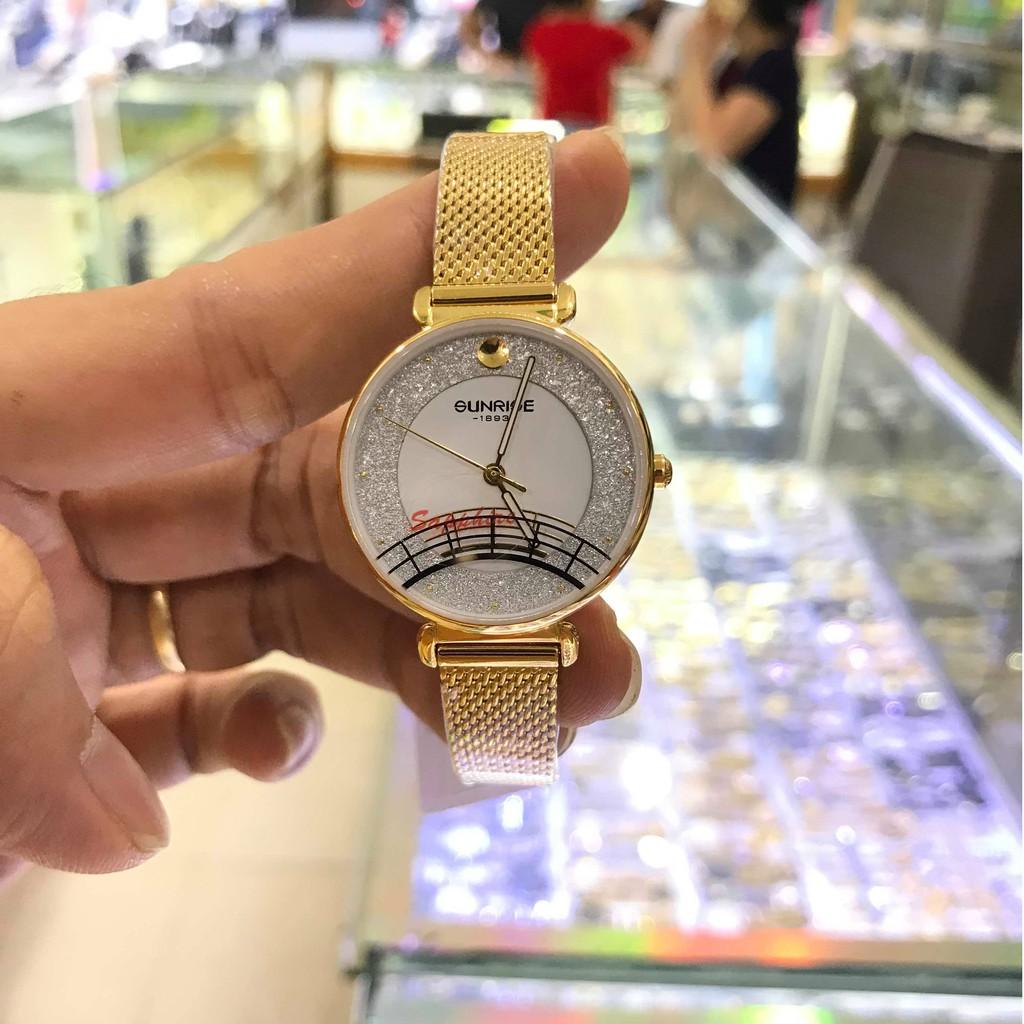 Đồng hồ nữ SUNRISE 9805SA Full hộp chính hãng, Kính Sapphire chống xước, chống nước