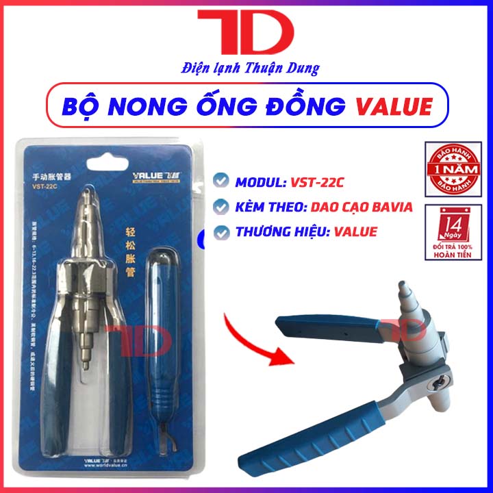 Bộ nong ống đồng VALUE VST22C kèm dao cạo bavia hàng chính hãng