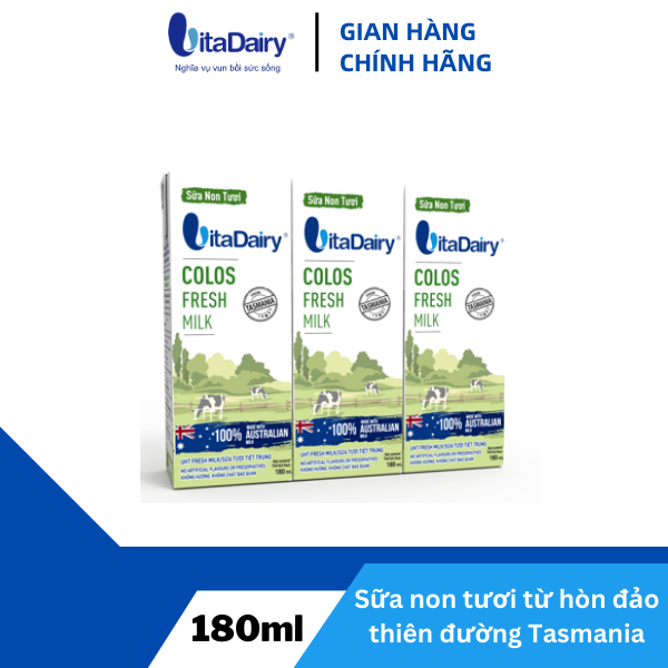 SỮA NON TƯƠI VITADAIRY 180 ml ( lốc 3 hộp )