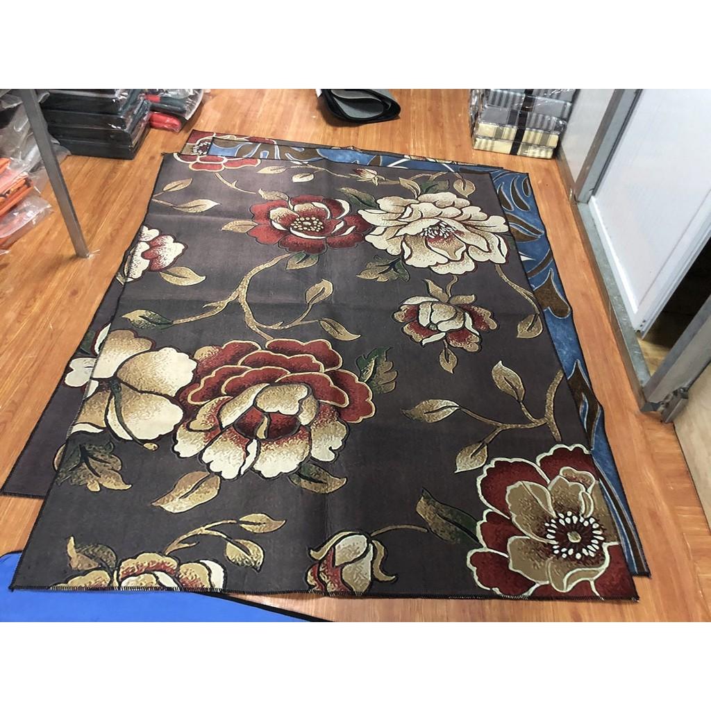Thảm nỉ BALI trải sàn loại 1m6 x 2m3 loại 5D mẫu Hoa hồng
