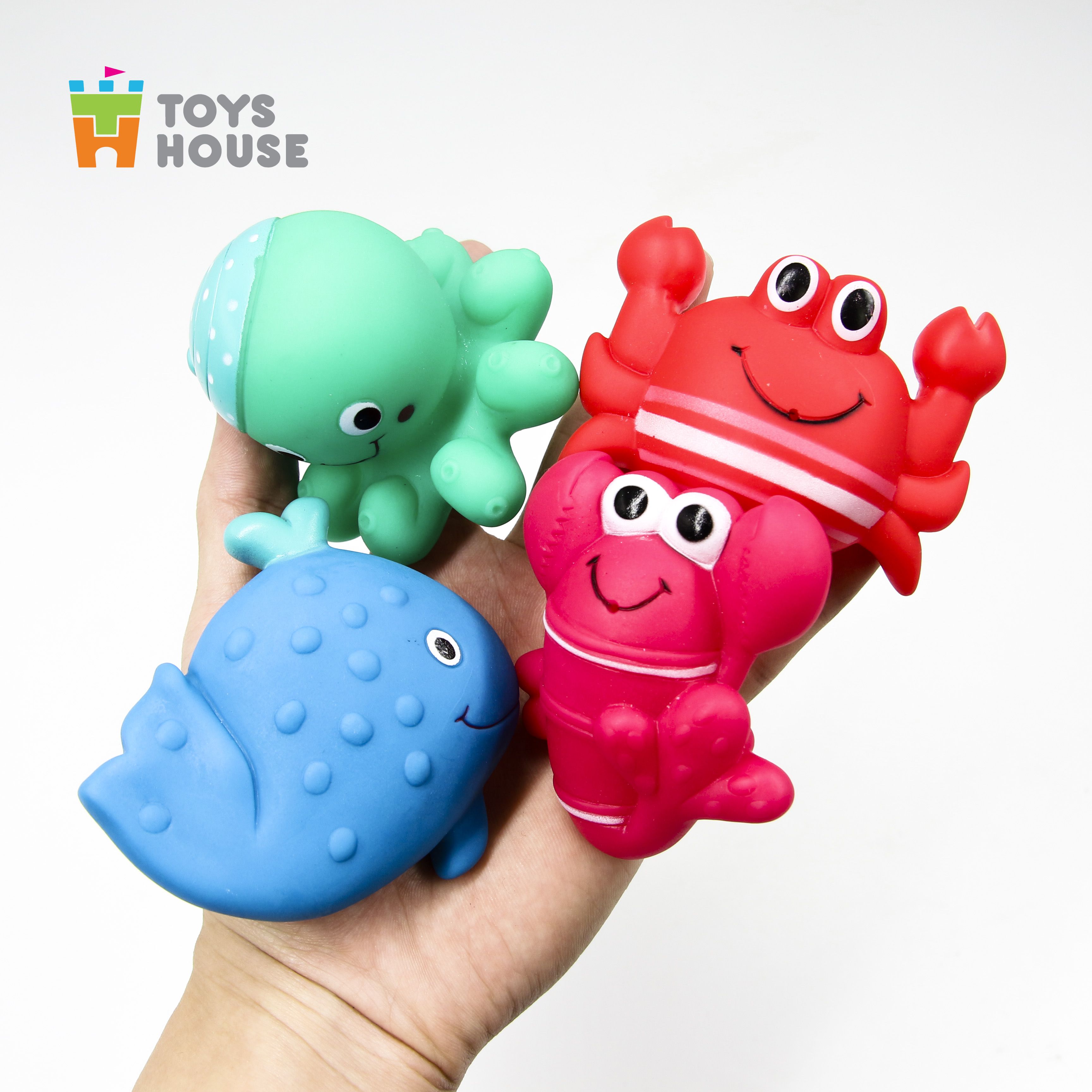 Đồ chơi nhà tắm cho bé - Chất liệu Silicon -set 2 món (random) sinh vật biển vô cùng dễ thương Toys House, hàng chính hãng