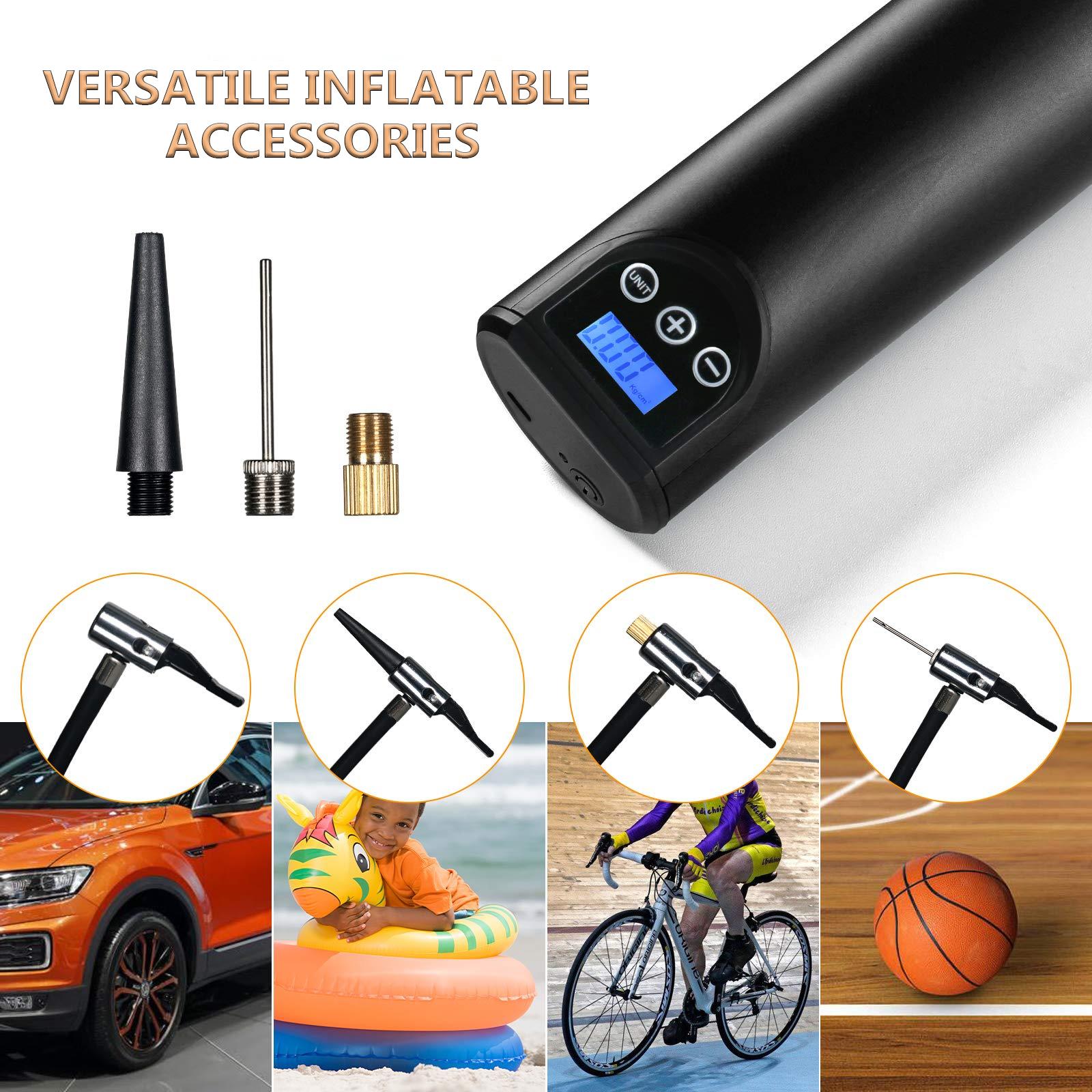 12V 150PSI Air Pump Tire Inflator Handheld 2000mAh Rechargeable Air Compressor with Pressure Gauge LED Lighting Auto