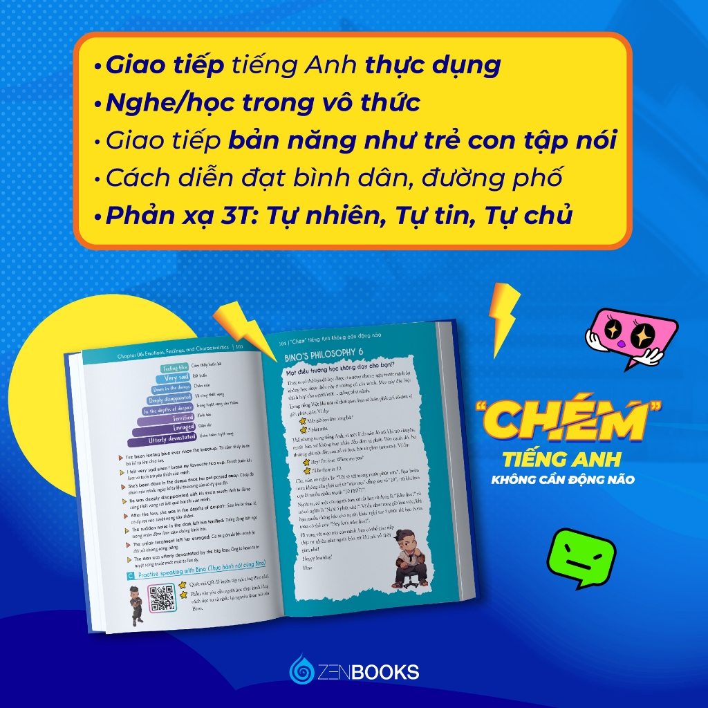 Sách - Chém Tiếng Anh Không Cần Động Não - Bino